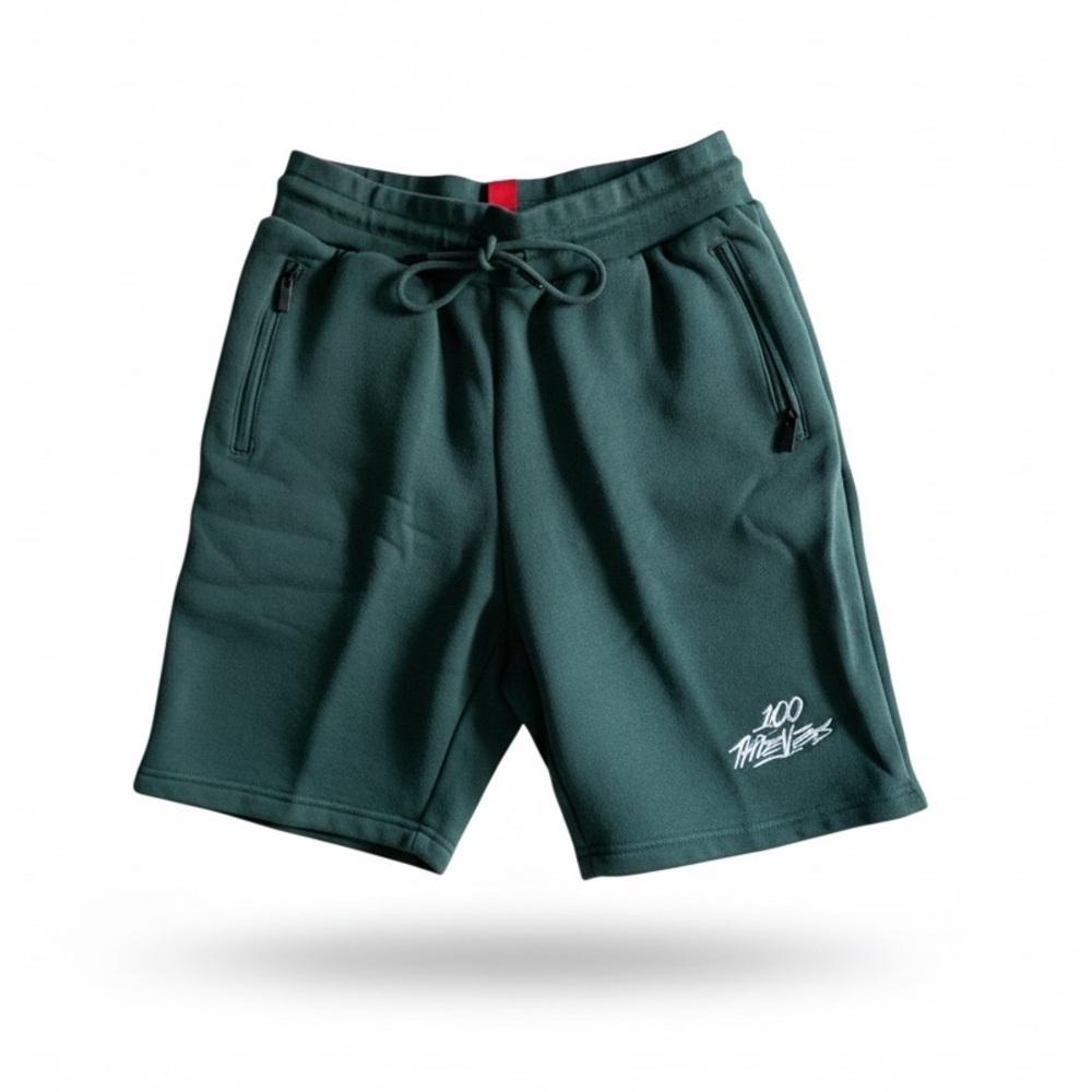 ➰100 Thieves Foundations Fleece Warm Stylish Green Men’s Shorts➰
